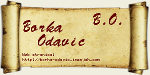 Borka Odavić vizit kartica